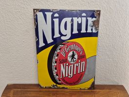 Vintage Emailschild Nigrin Schuhcreme Emaille Schild Reklame