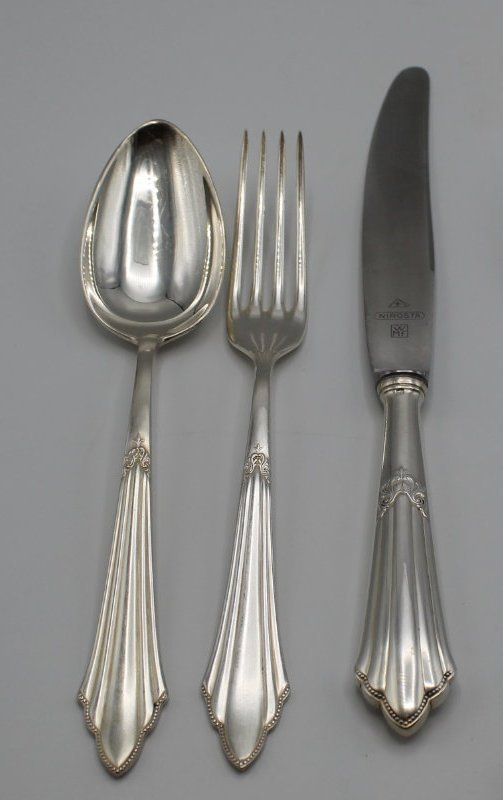 WMF Bestecksets: Sets WMF Fächermuster 90er / 3-teilig – Gebraucht aus Weggis von Mylemontree