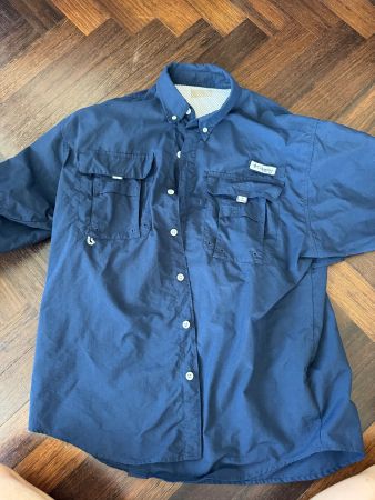 Columbia atmungsaktives Hemd, Blau, ca. Grösse L-XL
