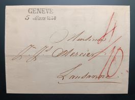Faltbrief m.Zeilenstempel GENEVE 1838 (Genf) nach Lausanne