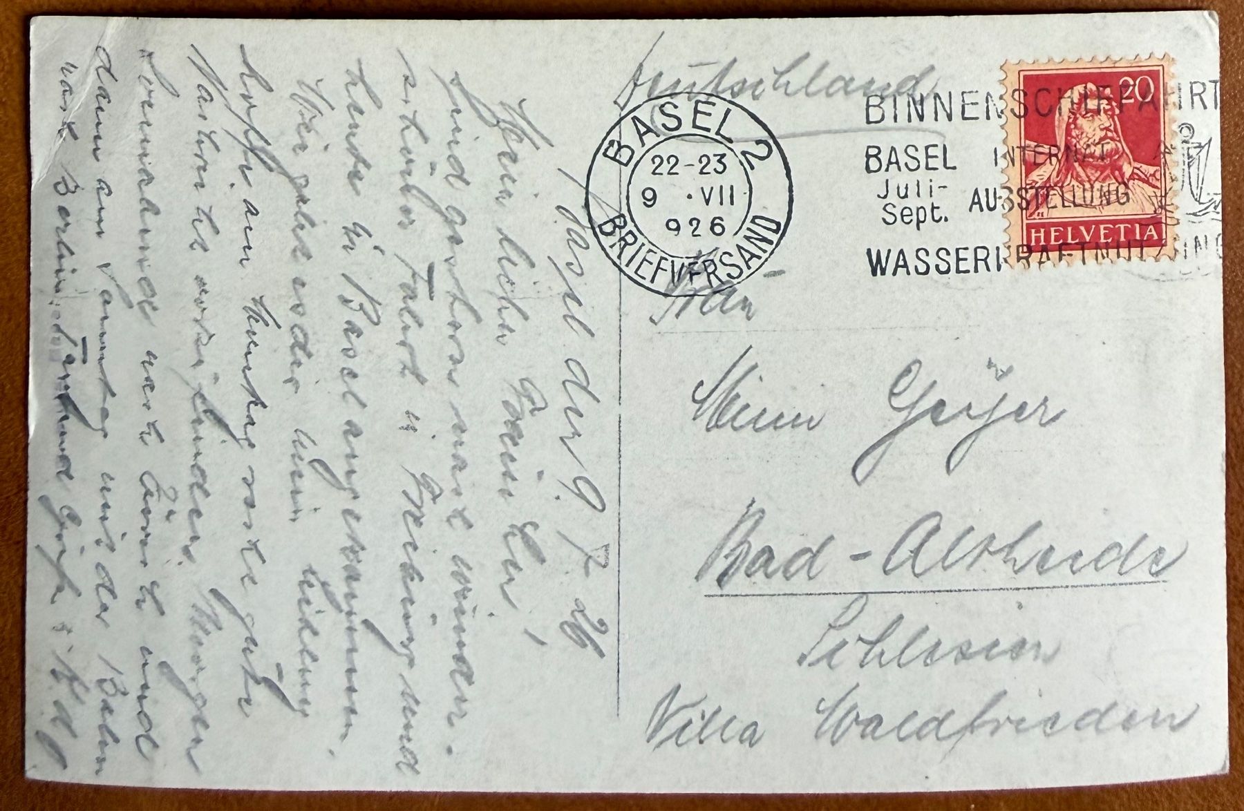 Cartoline postali: Basel - Mittlere Rheinbrücke - Tram 1926 – Usato da Lutry venduto da Ediego 2