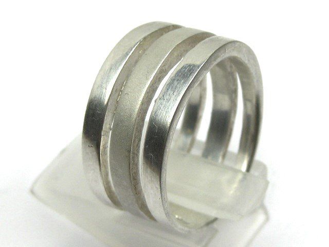 Anelli: breiter Ring 3 reihig Silber 925 + PPG Gr. 57 – Usato da Ermatingen venduto da Decovin 1