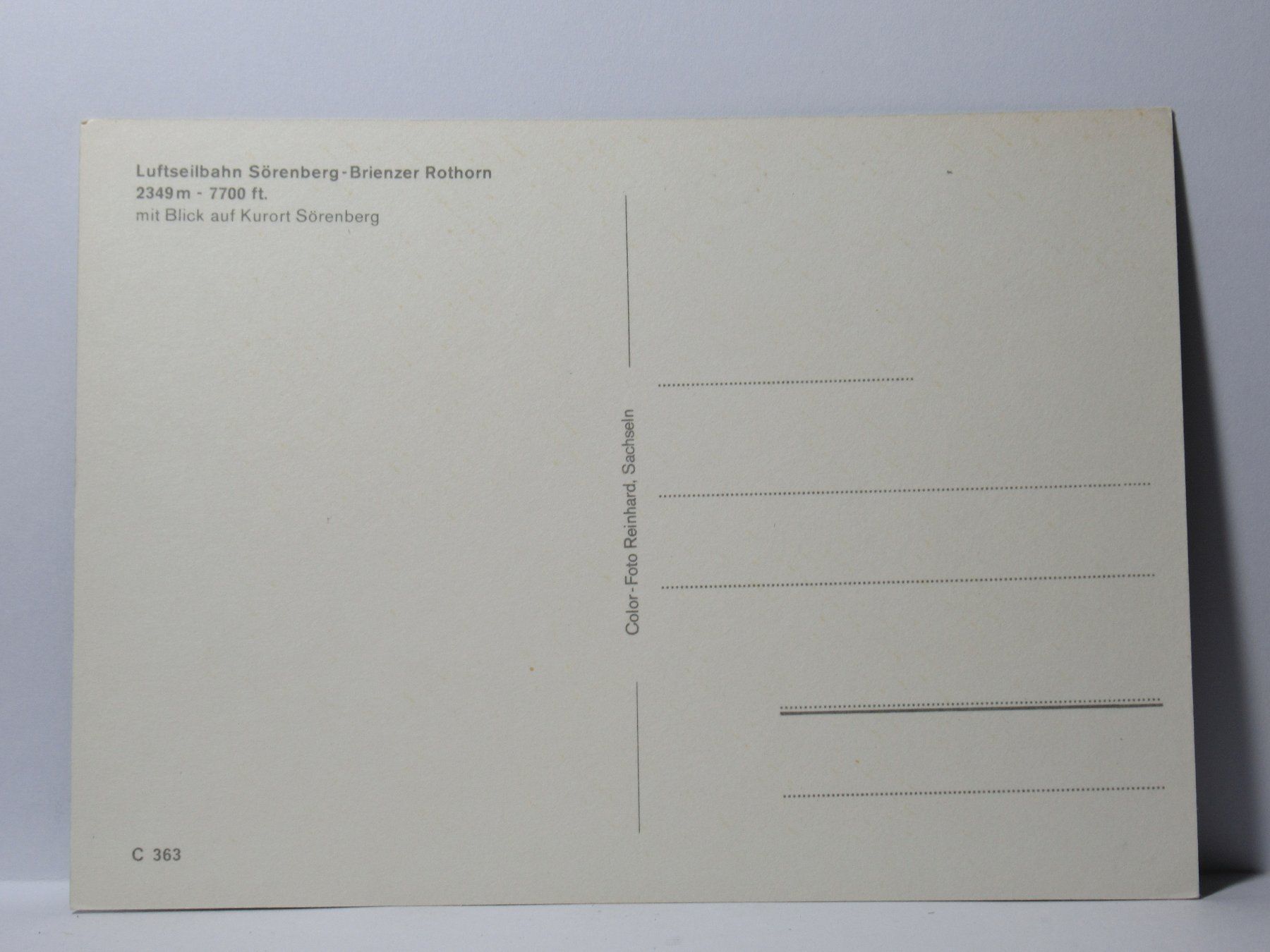 Ansichtskarten: Luftseilbahn Sörenberg - Brienzer Rothorn – Neu (gemäss Beschreibung) aus Grenchen von Bluemchen1900 1