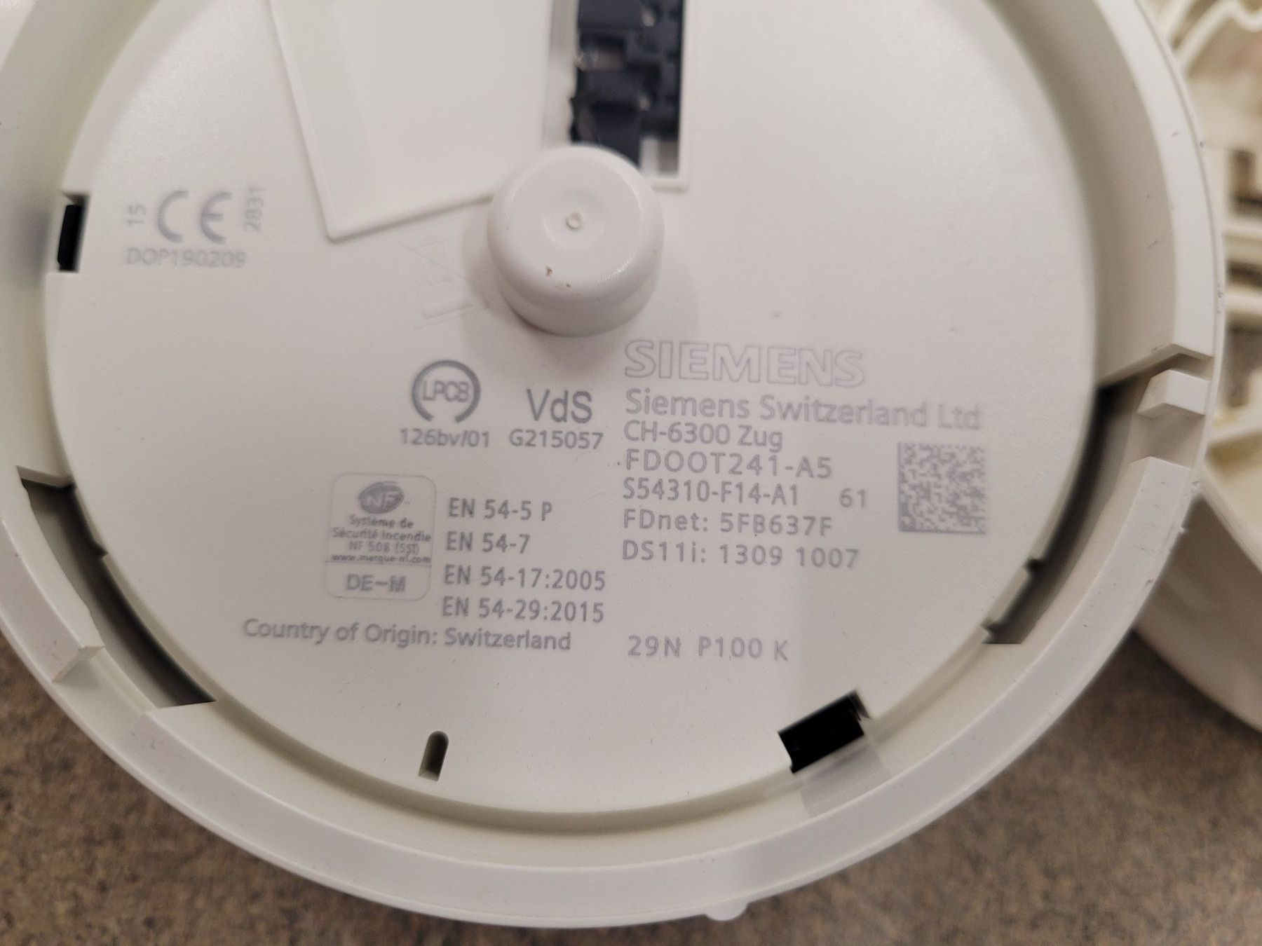 Siemens Alarmanlagen: Siemens Rauchmelder mit Sockel – Gebraucht aus Vitznau von Vitznau84 2