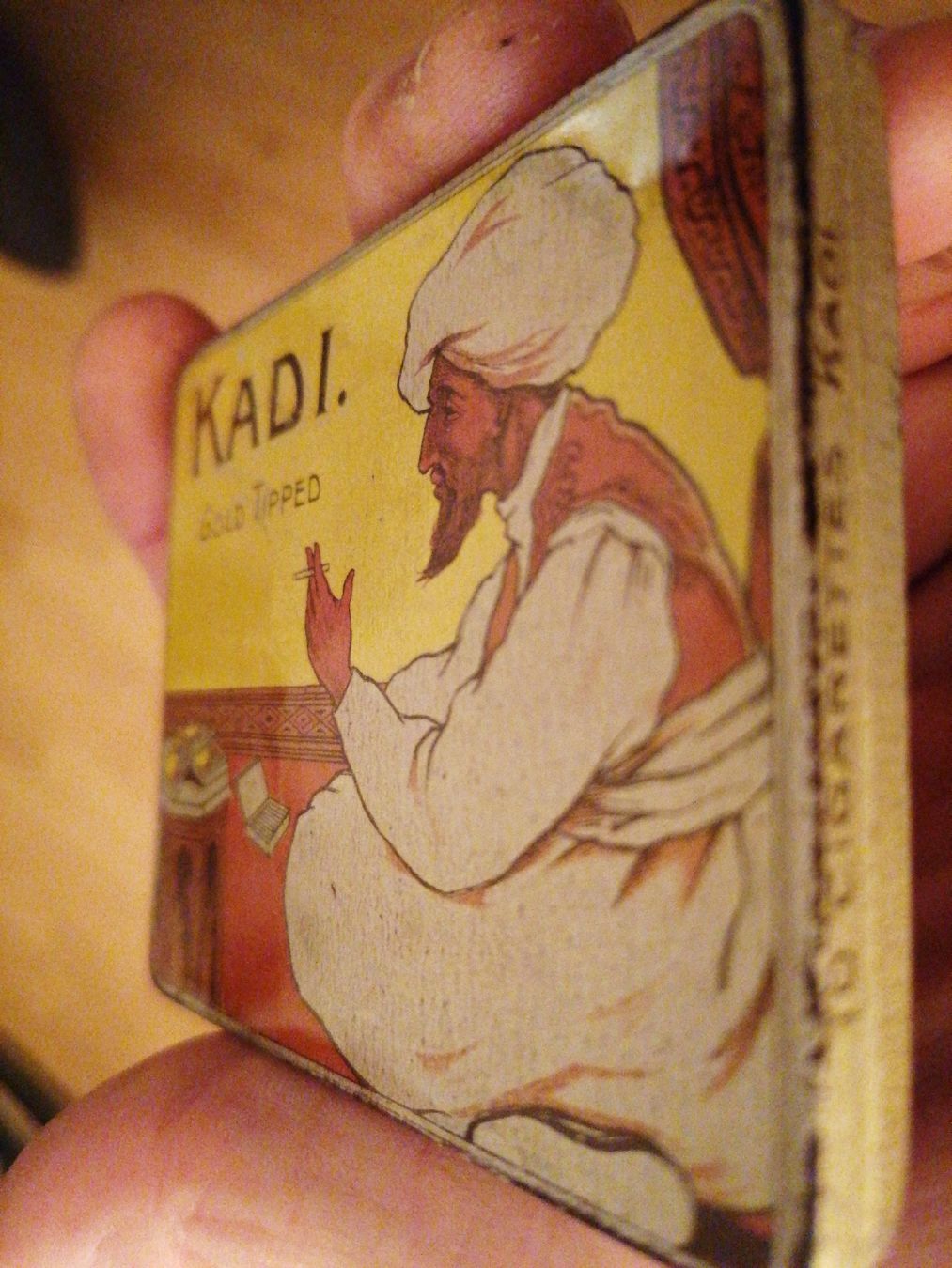 Tabacchi: Antike Blechdose Kadi 10 Zigaretten ca. 1910 – Usato da Zürich venduto da Tin4Life 6
