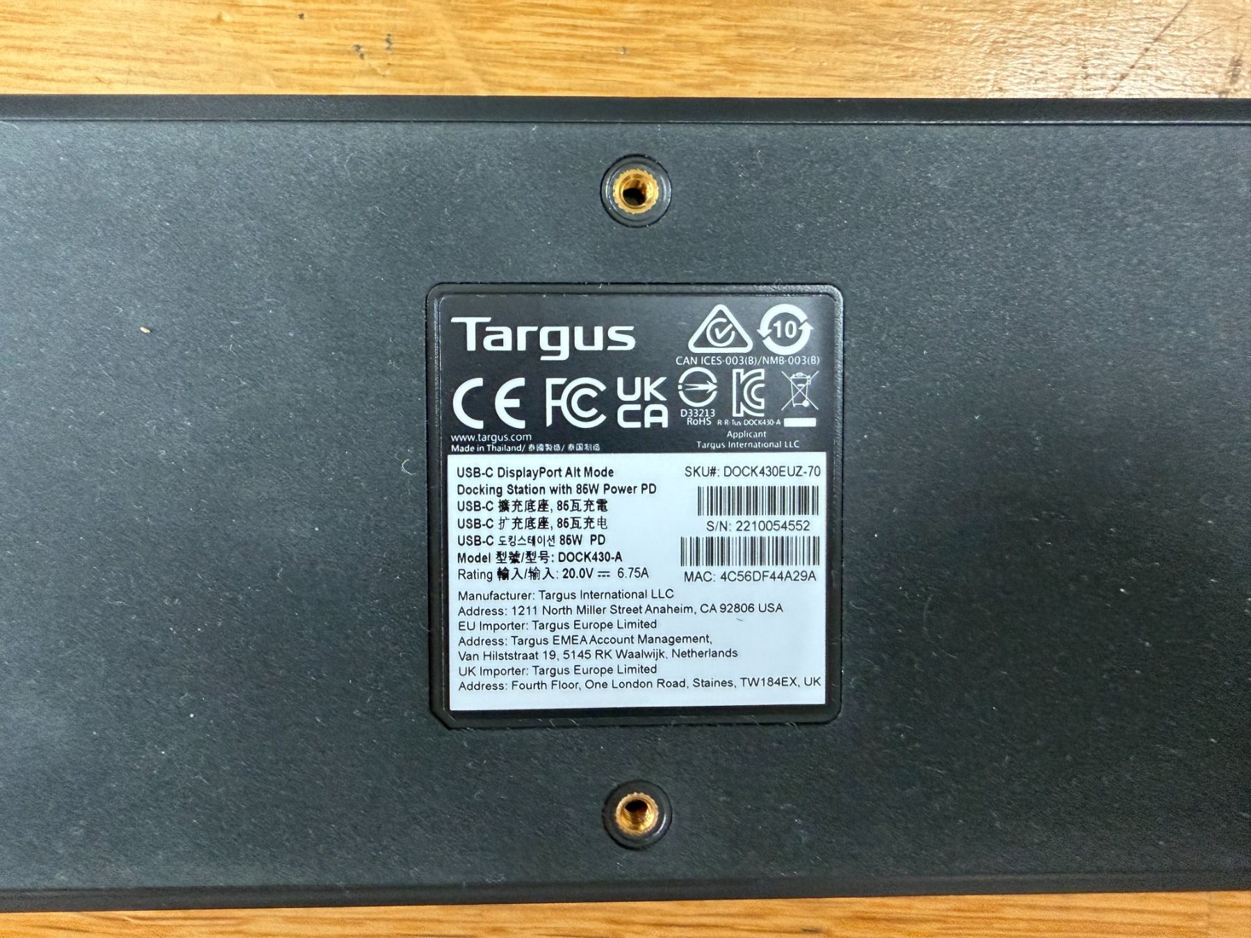 Targus Docking station: Targus USB-C Docking Station mit Netzteil – Usato da Uster venduto da Boogieman88 4