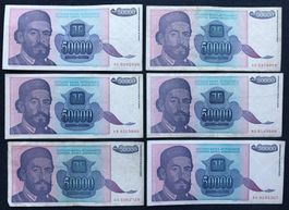 Belgrad 1993 - YU - 6x50'000 Dinar
