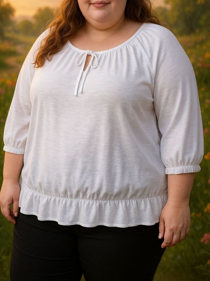 Tuniche: Damen Tunika Bluse Weiß Gr. XXL 48 boho Basic Casual 8 – Usato da Vinelz venduto da sonnenmond77