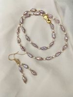 Barock Süsswasserperlen Kette mit Ohrringe
