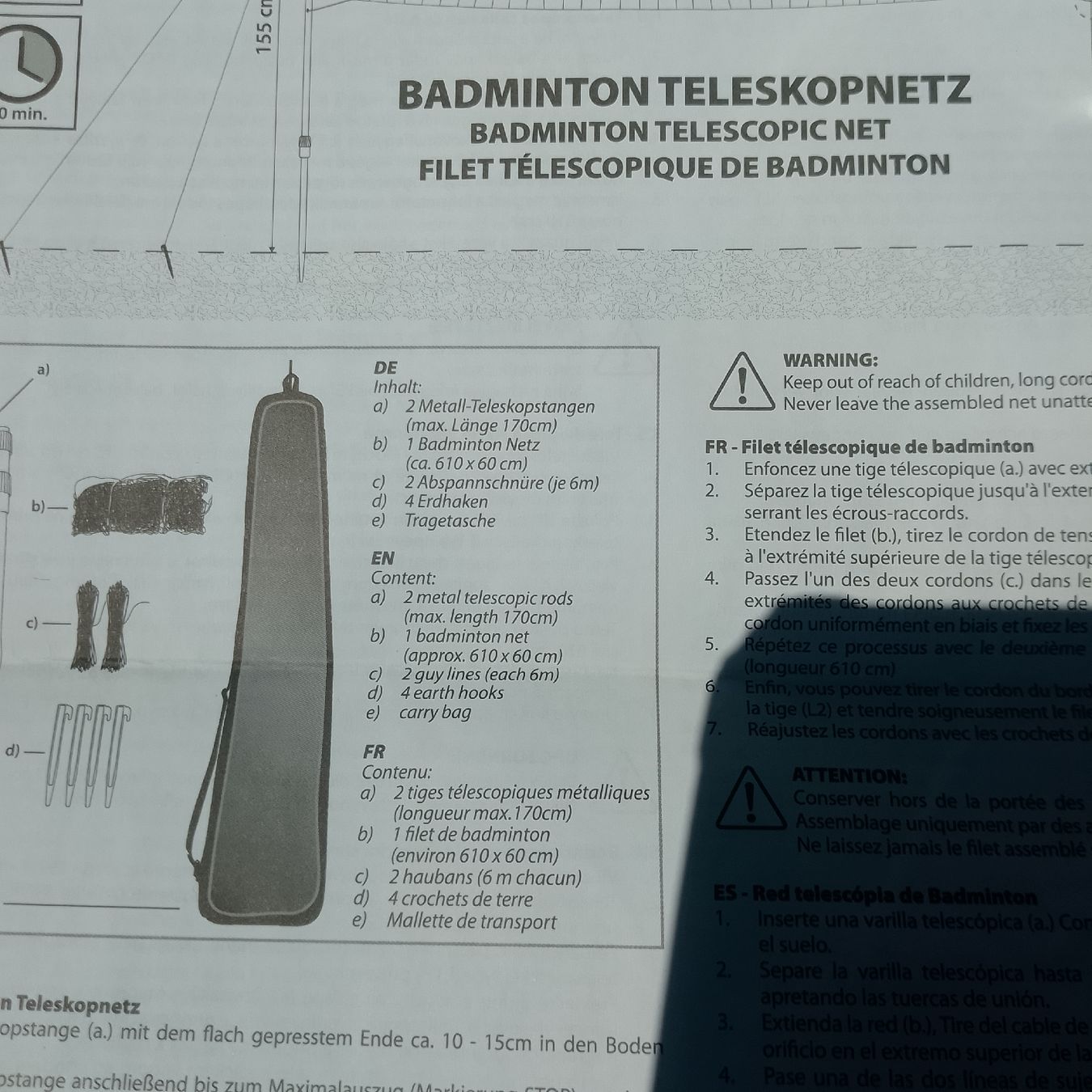 Schläger: Schildkröt Badminton Netz Set mit 4 Rackets  – Neu (gemäss Beschreibung) aus Luzern von toenu23 8