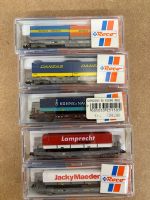 5er Set N Roco Containertragwagen Bertschi AG Dürrenäsch SBB