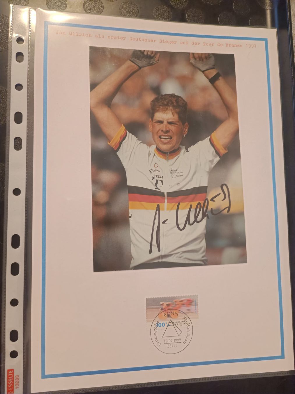 Autografi: Jan Ullrich - handsigniert - 20x30cm mit Sonderstempel – Usato da Menziken venduto da Artographs