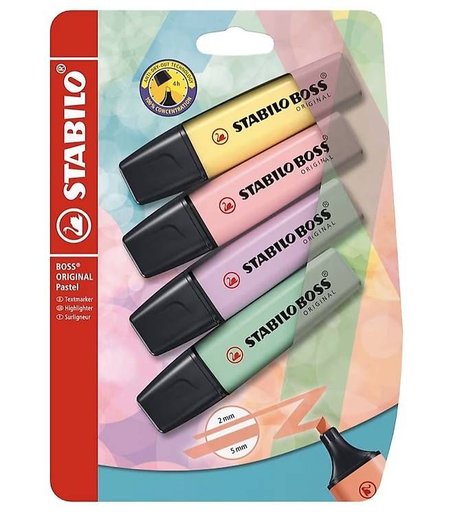 Penna & Evidenziatori: STABILO - Textmarker - BOSS ORIGINAL Pastel - 4er Pack – Usato da Rüschlikon venduto da AlexTheKid 1