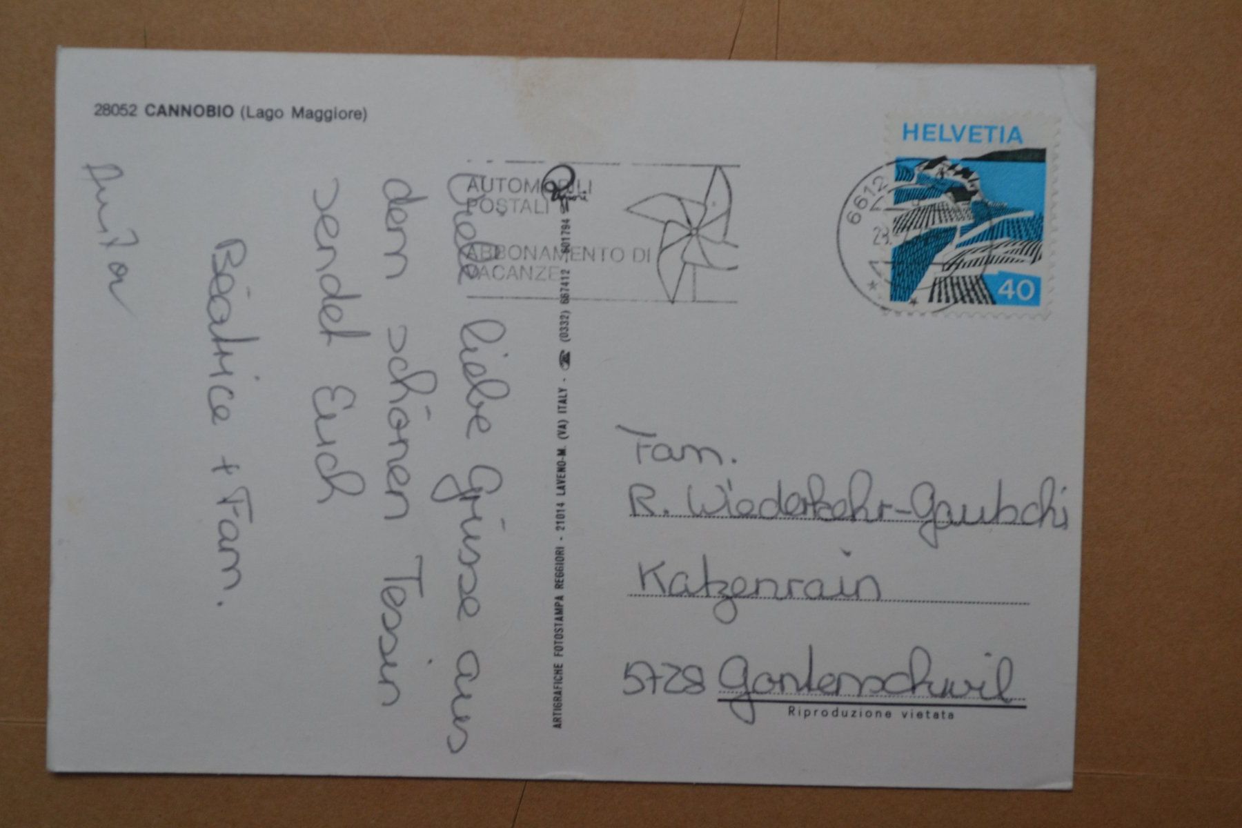 Cartoline postali: AK Cannobio TI  Lago Maggiore – Usato da Beinwil am See venduto da kajak55 1
