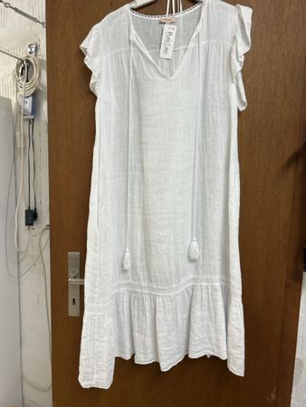 Neues luftiges Sommerkleid, Grösse M, Baumwolle, Weiss