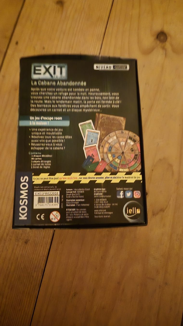 Giochi: Jeu EXIT La Cabane Abandonnée niveau confirmé – Usato da Mühleberg venduto da jix_fy98 1