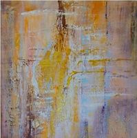 Acrylgemälde auf Leinwand,70x70 cm, beige-gold-rosa Unikat