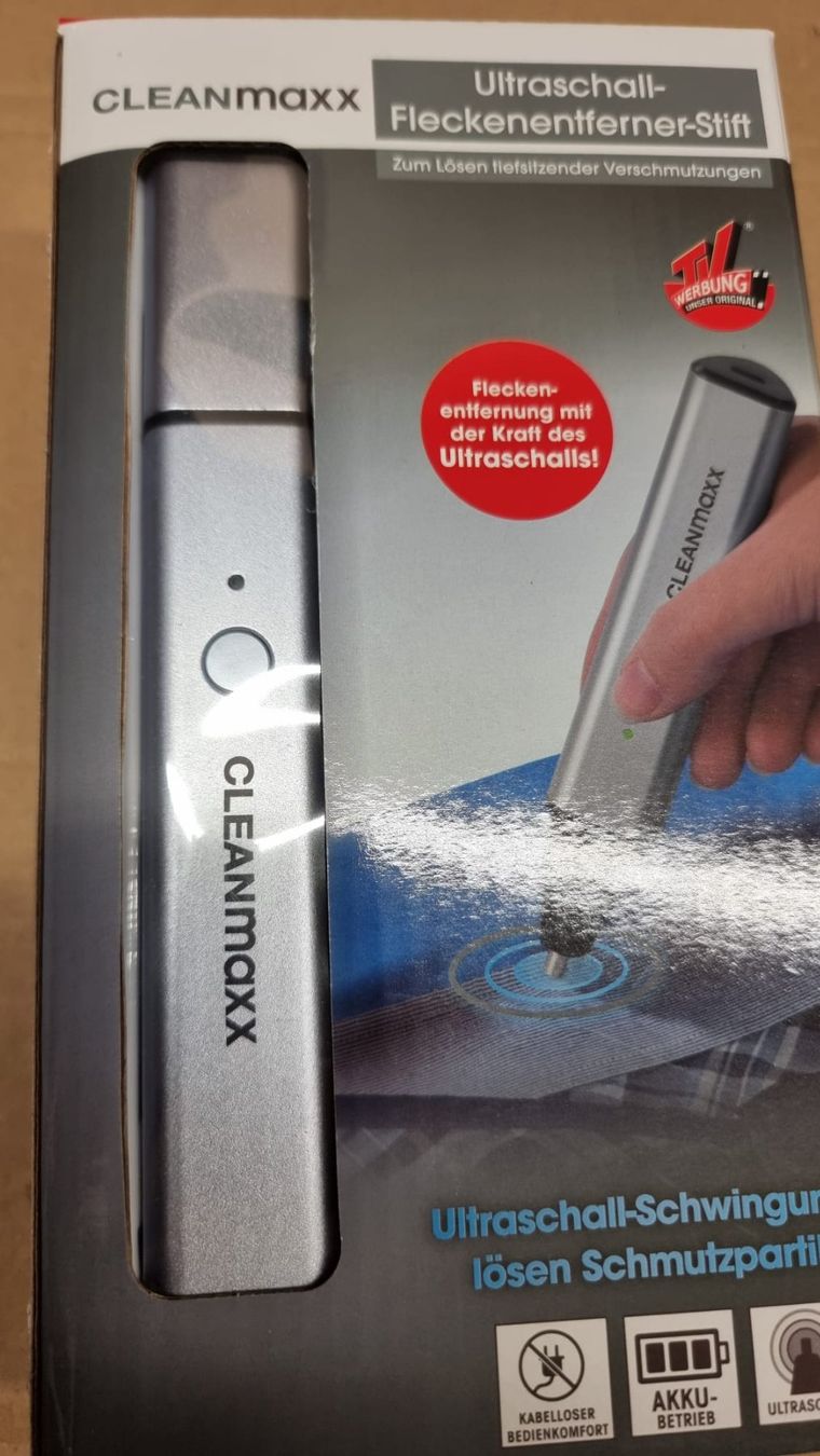 Prodotti di pulizia: CLEANmaxx Fleckenentferner-Stift Ultraschall – Nuovo (secondo la descrizione) da Rebstein venduto da James-Dean 2