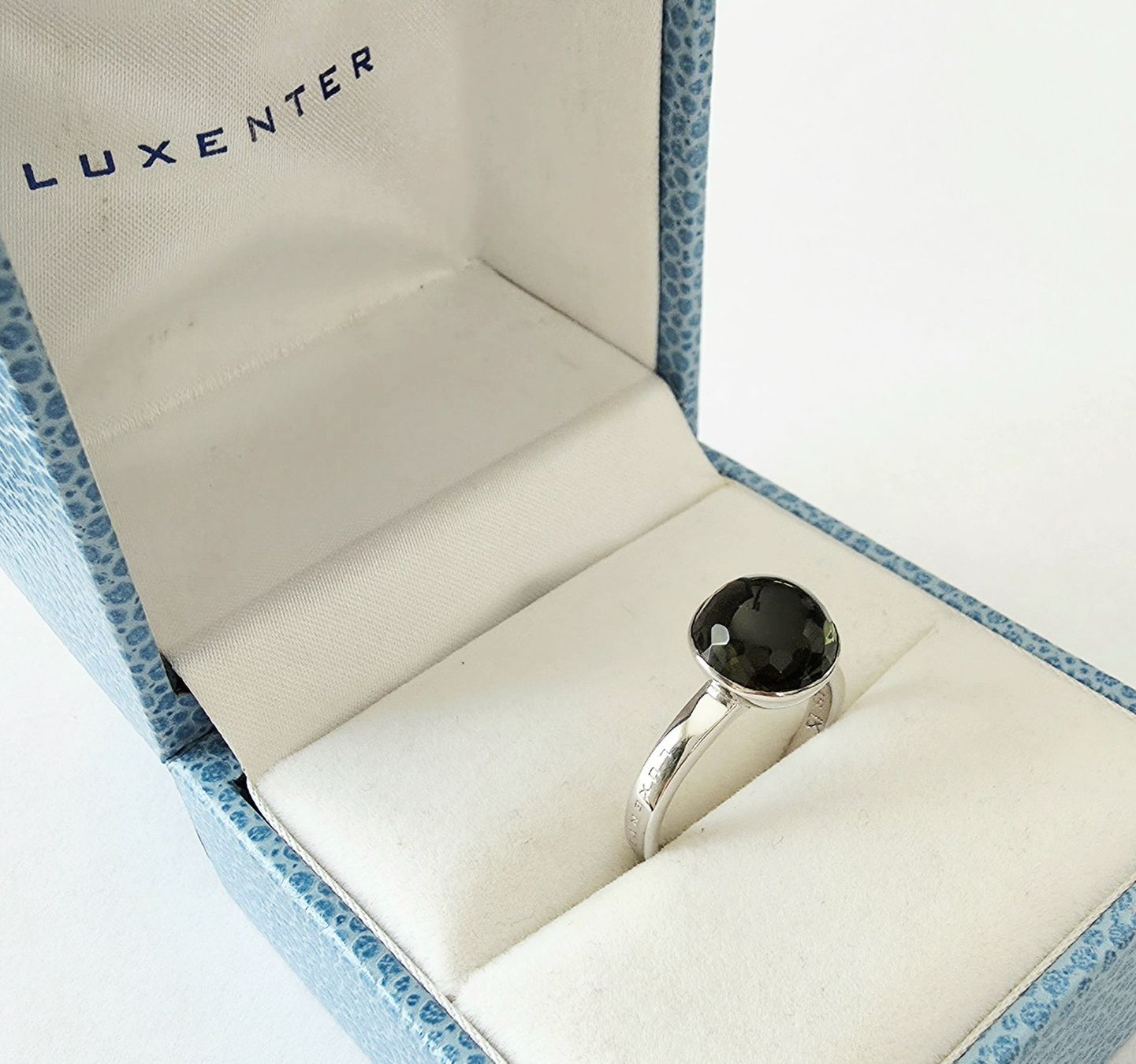 Ringe: Silber Ring 925 mit facettiertem Moldvit-Kristall  - Neu – Neu und originalverpackt aus Uetikon am See von Coralreef 1