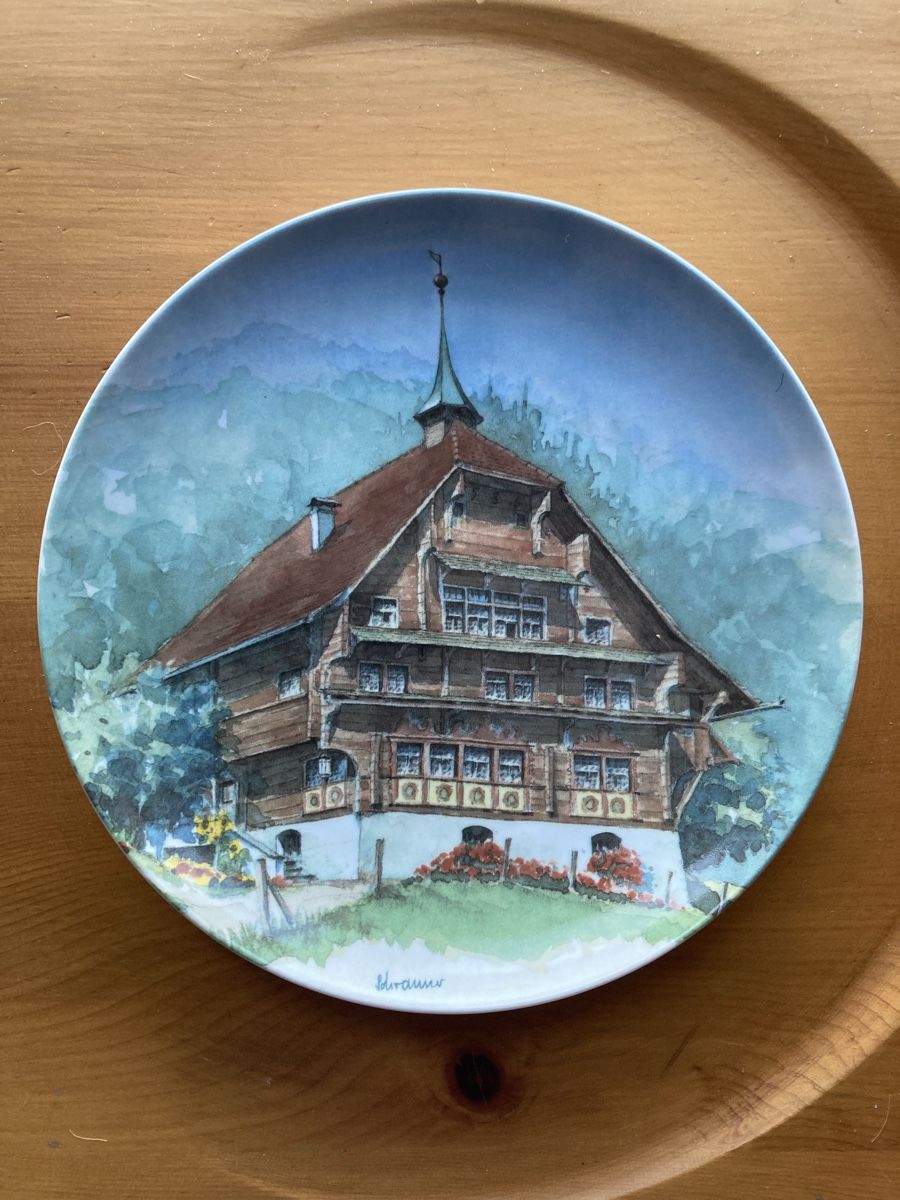 Piatti: Limitiert! Wandteller "Bauernhaus" Langenthal Schweiz – Nuovo (secondo la descrizione) da Sornard - Nendaz venduto da Mapere