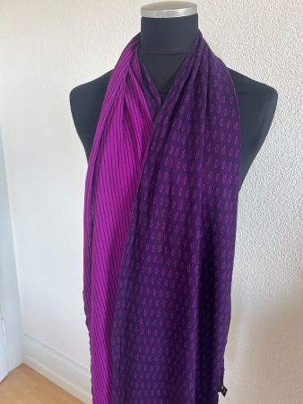 Colora Schal, 2seitig tragbar, Dunkelpink/Herzen, NEU