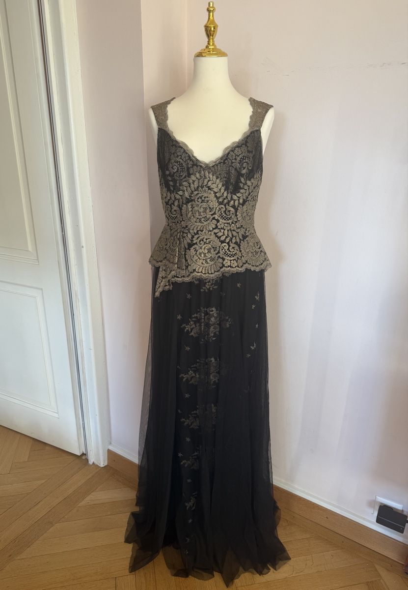 Kleider: Robe de soirée / gala Marchesa Notte élégante noire & dorée – Gebraucht aus Lausanne von Stephaniesdressing 3