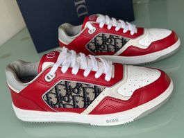 DIOR B27 Uptown Oblique Low Top Rot Weiss Leder Sneakers 42