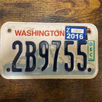 🇺🇸 U.S. Motorradnummer, Washington 2B9755 - (18x10cm)