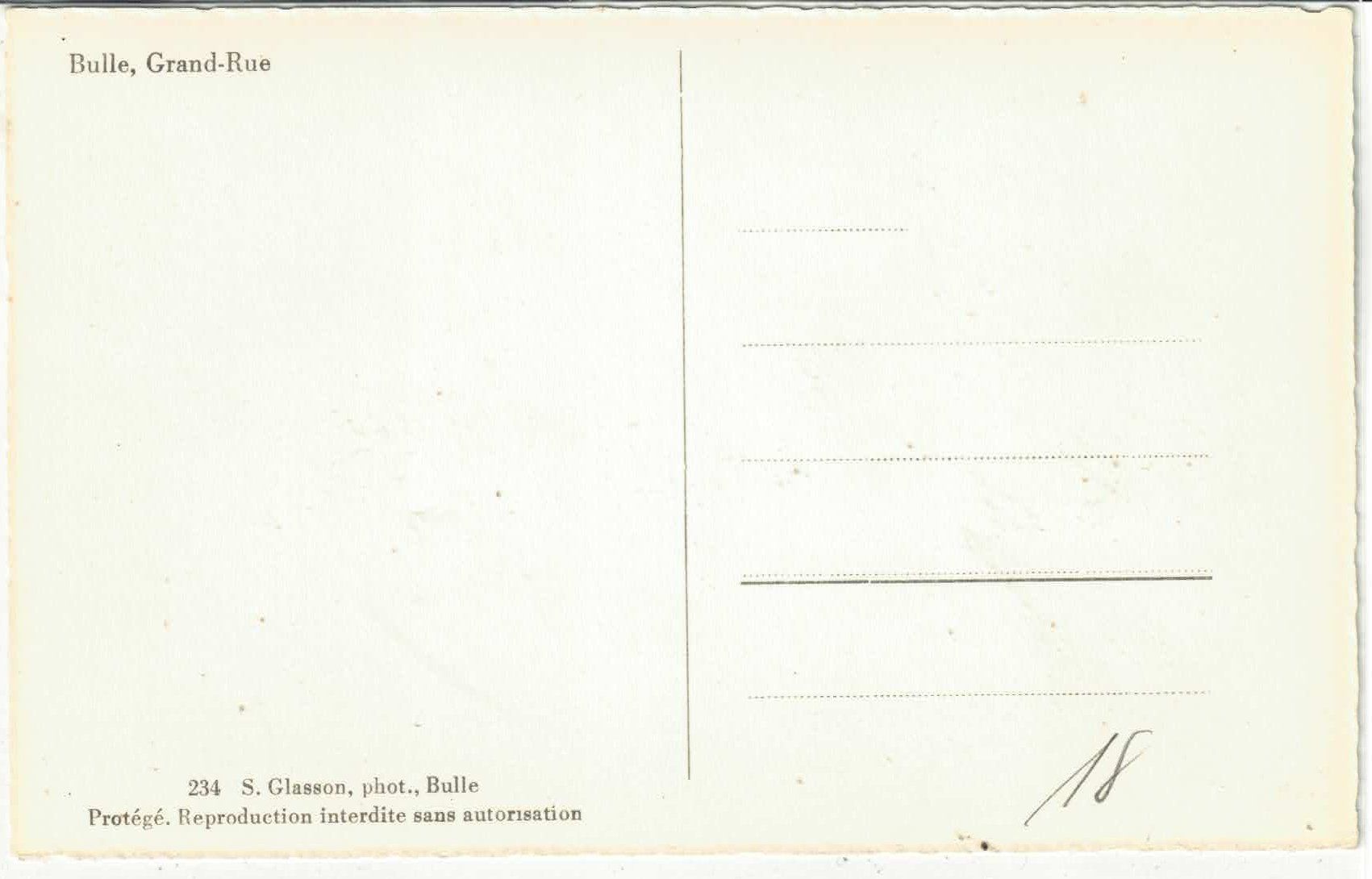 Cartes postales: Bulle - Grand-Rue – Défectueux à Ettingen par Kartenplanet 1
