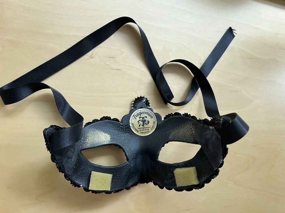 Venetian Mask Tragicomic Venezia Black with Rhinestones (Neu (gemäss ...