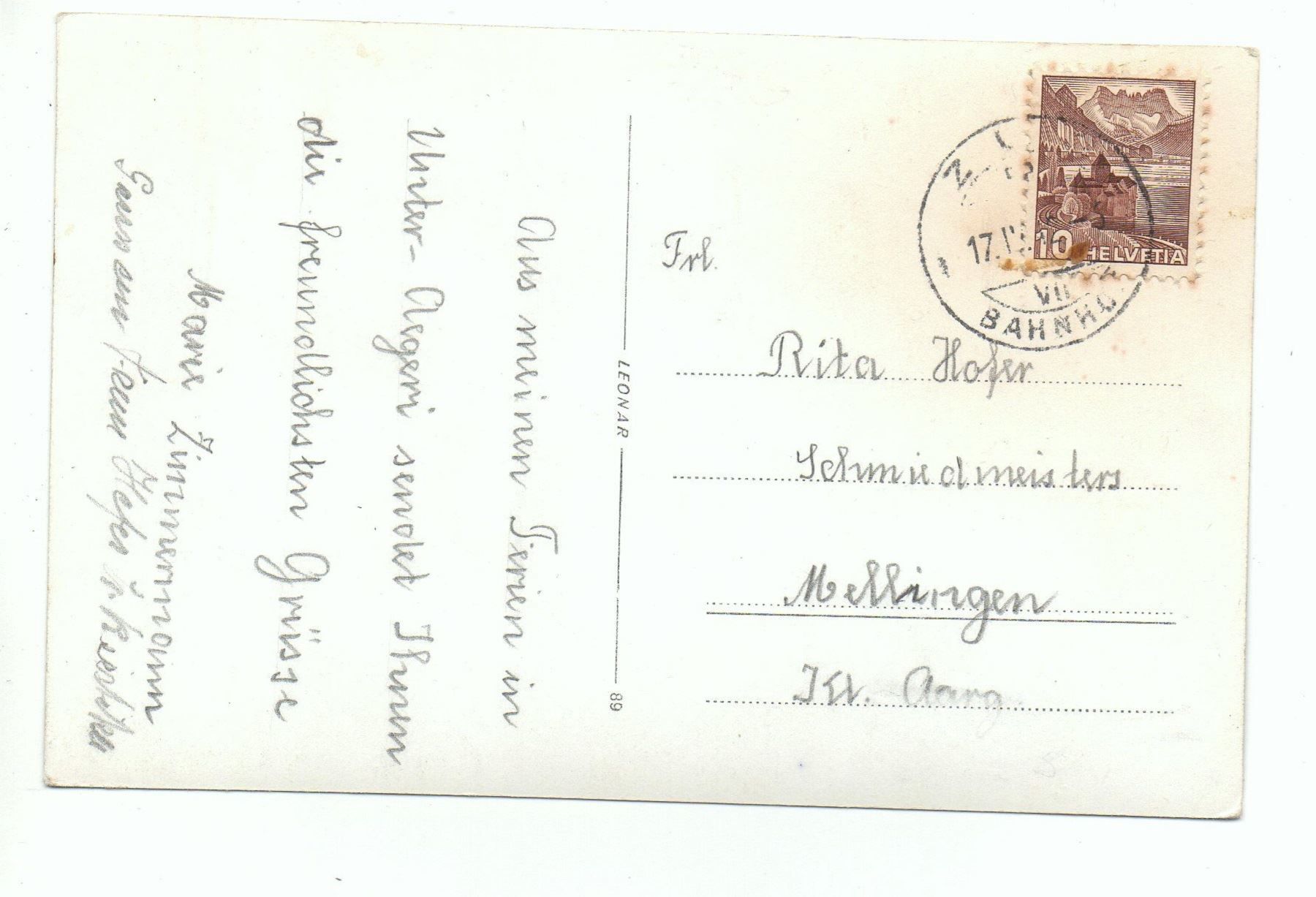 Cartoline postali: ZUG Alp Hürital – Usato da Jona venduto da philajona 1