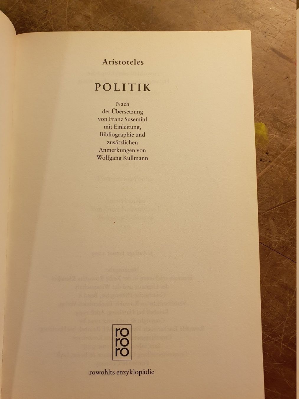 Libri: Politik - Aristoteles – Usato da Zürich venduto da loosebone 1