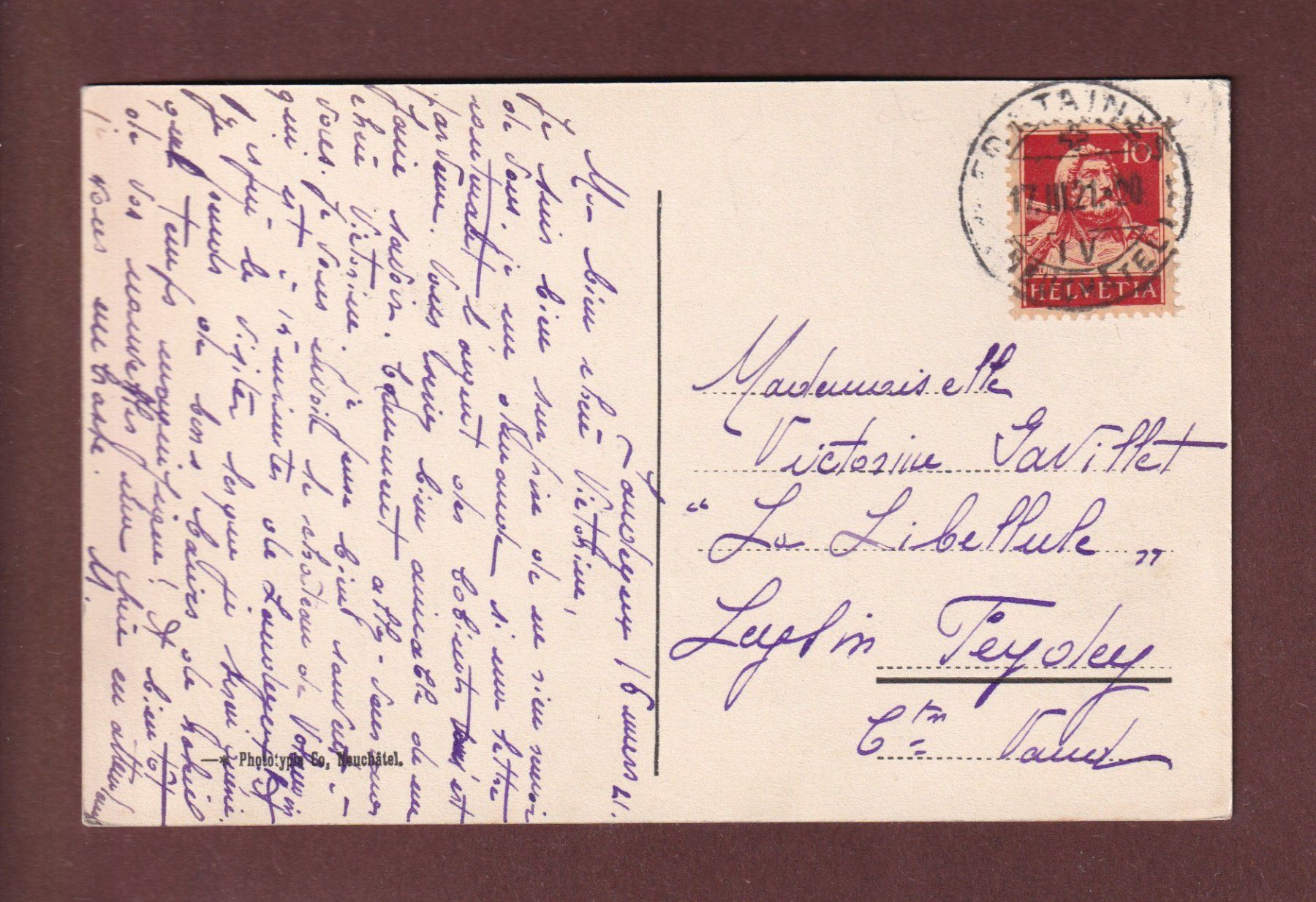 Ansichtskarten: Château de VALANGIN - 1921 – Gebraucht aus Pully von nicecards-shop 1