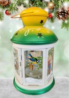 Laterne mit Teelicht von Hand bemalt; Winter-Meisen-Motive