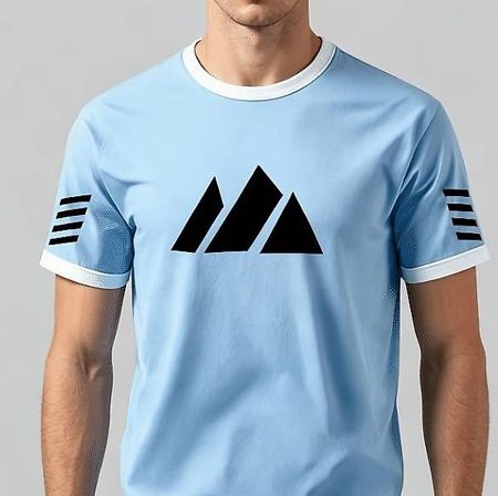 T-Shirt blau/weiss, 100% Baumwolle, Grösse L (Neuware)