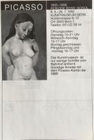 Vintage Reklame, Kunstmuseum Bern, Pablo Picasso, 1992