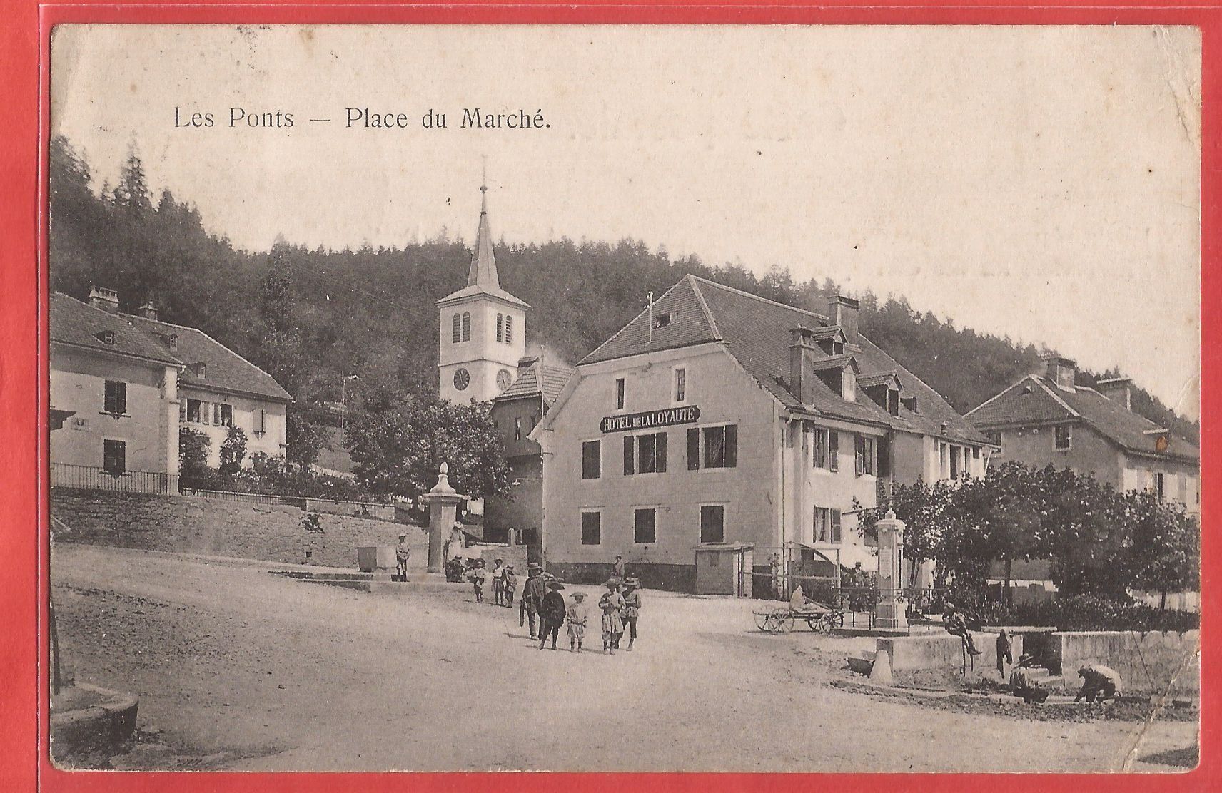 Cartoline postali: Les Ponts de Martel - Place du Marché - 1913 – Usato da Fislisbach venduto da Porano