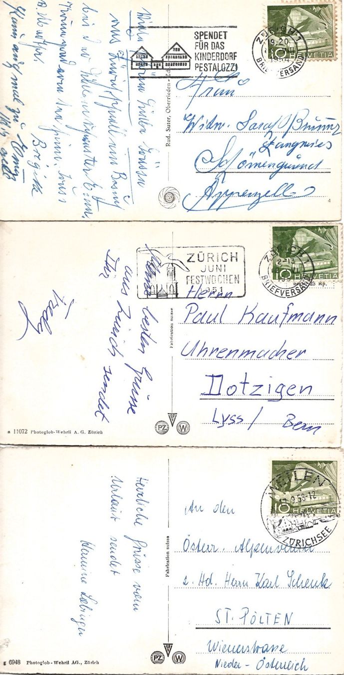 Cartoline postali: AK Zürich schwarz/weiss – Usato da Brunnadern venduto da eichmann.anton 9