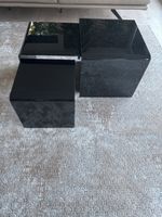 Stapelbare Beistelltische Schwarz Glas, 3er Set, gut erhalte