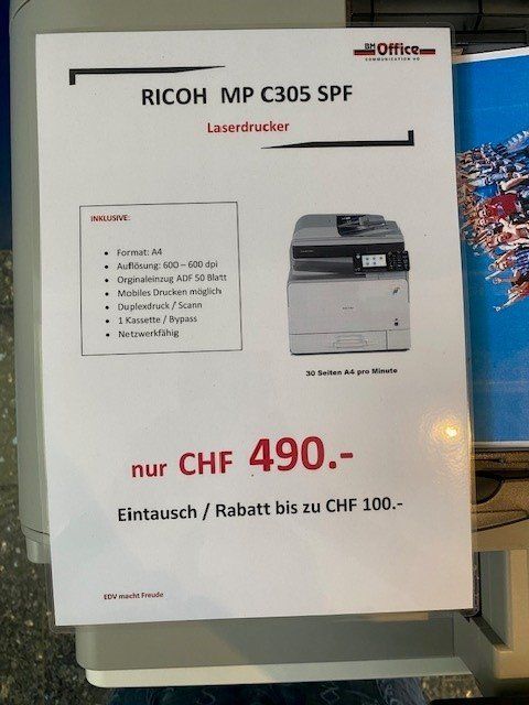 Fotocopiatrici: Farbkopierer Ricoh MP C305SPF – Usato da Wängi venduto da Bmo 1