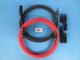 2x 2m Solarkabel SET  4mm2 rot + schwarz MC4 1 x Y-Verteiler