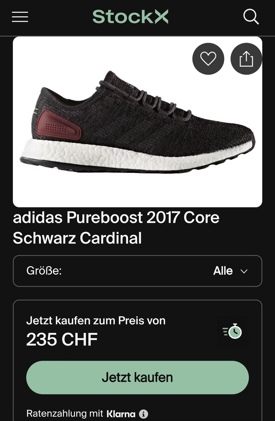 Adidas Herrenschuhe: Adidas Pure Boost 42 2/3 Black – Gebraucht aus Urdorf von Lenny001 7