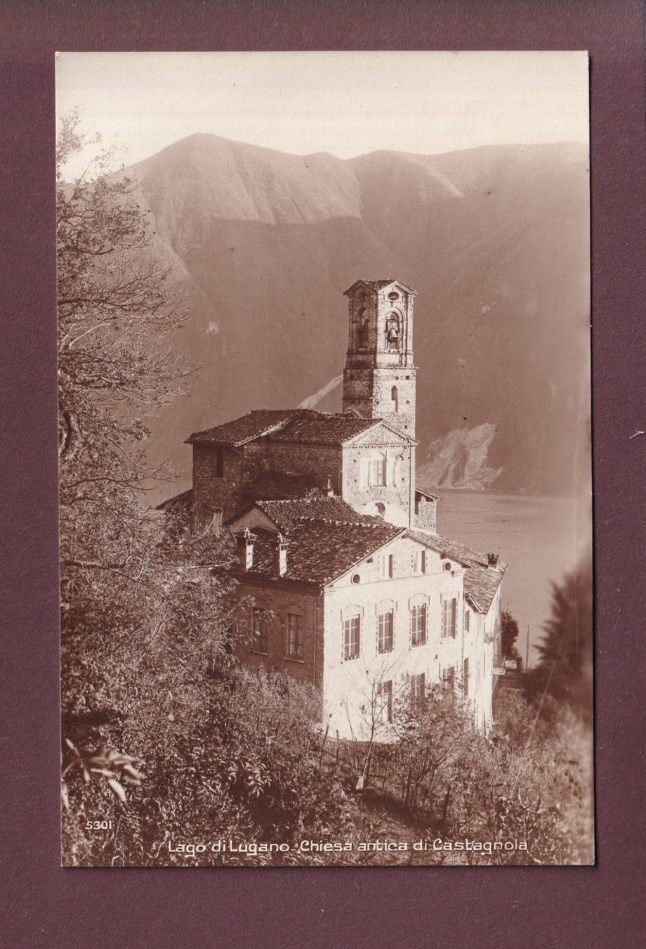 Cartoline postali: CASTAGNOLA - Chiesa – Usato da Pully venduto da nicecards