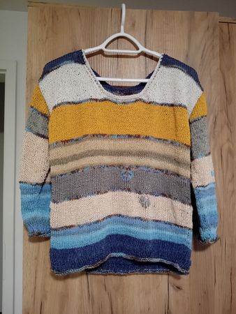 Damen Strickpullover mehrfarbig gestreift