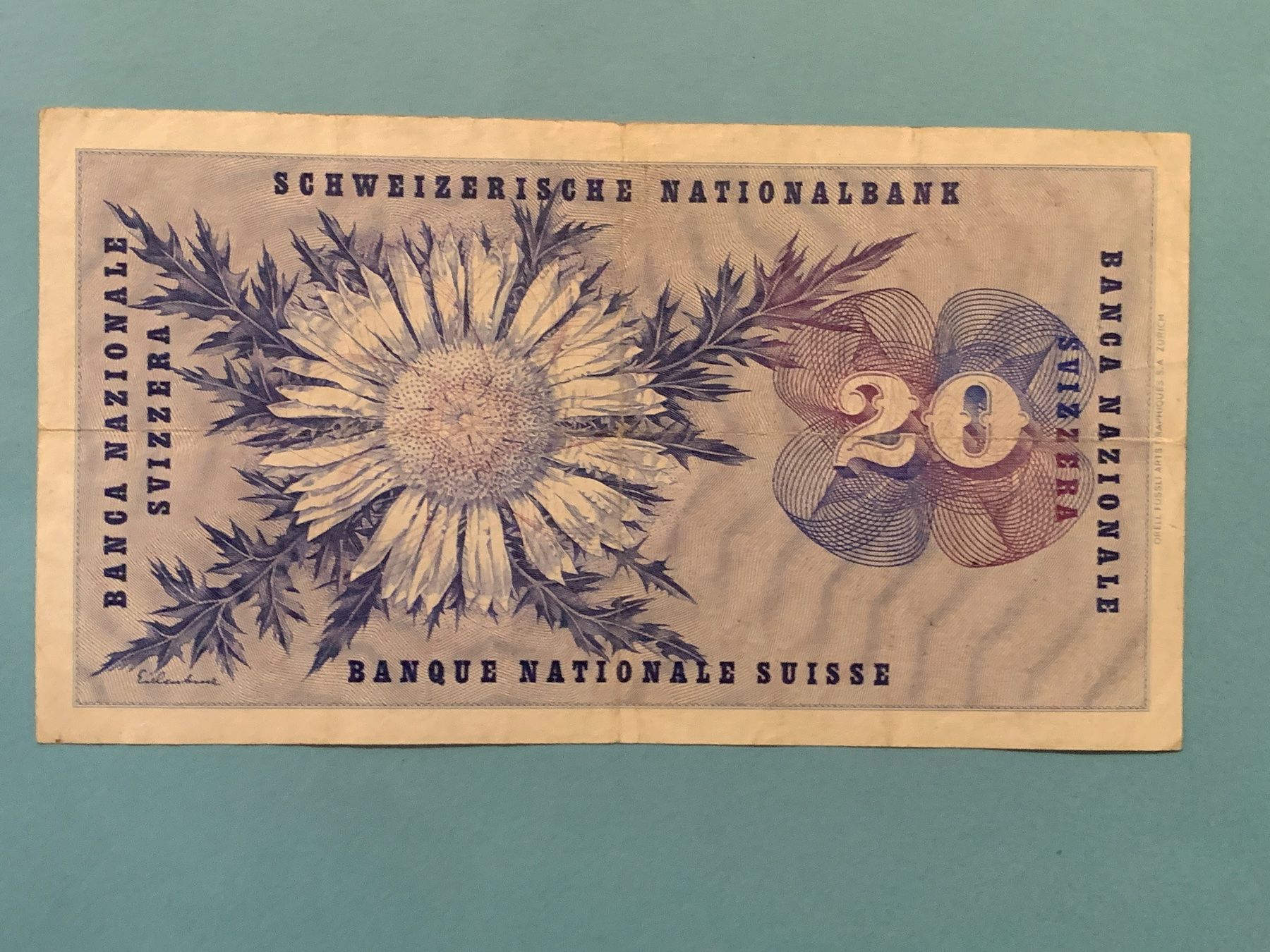 Billets de banque: 20 Francs 2. April 1964 Général DUFOUR - Gebraucht/Usagé – D'occasion à Le Lignon par Trikles 1