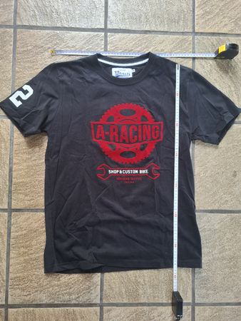 Herren T-Shirt A-Racing Schwarz Grösse L mit Aufdruck