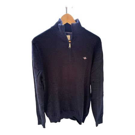 Pull à zip GANT bleu 80% laine