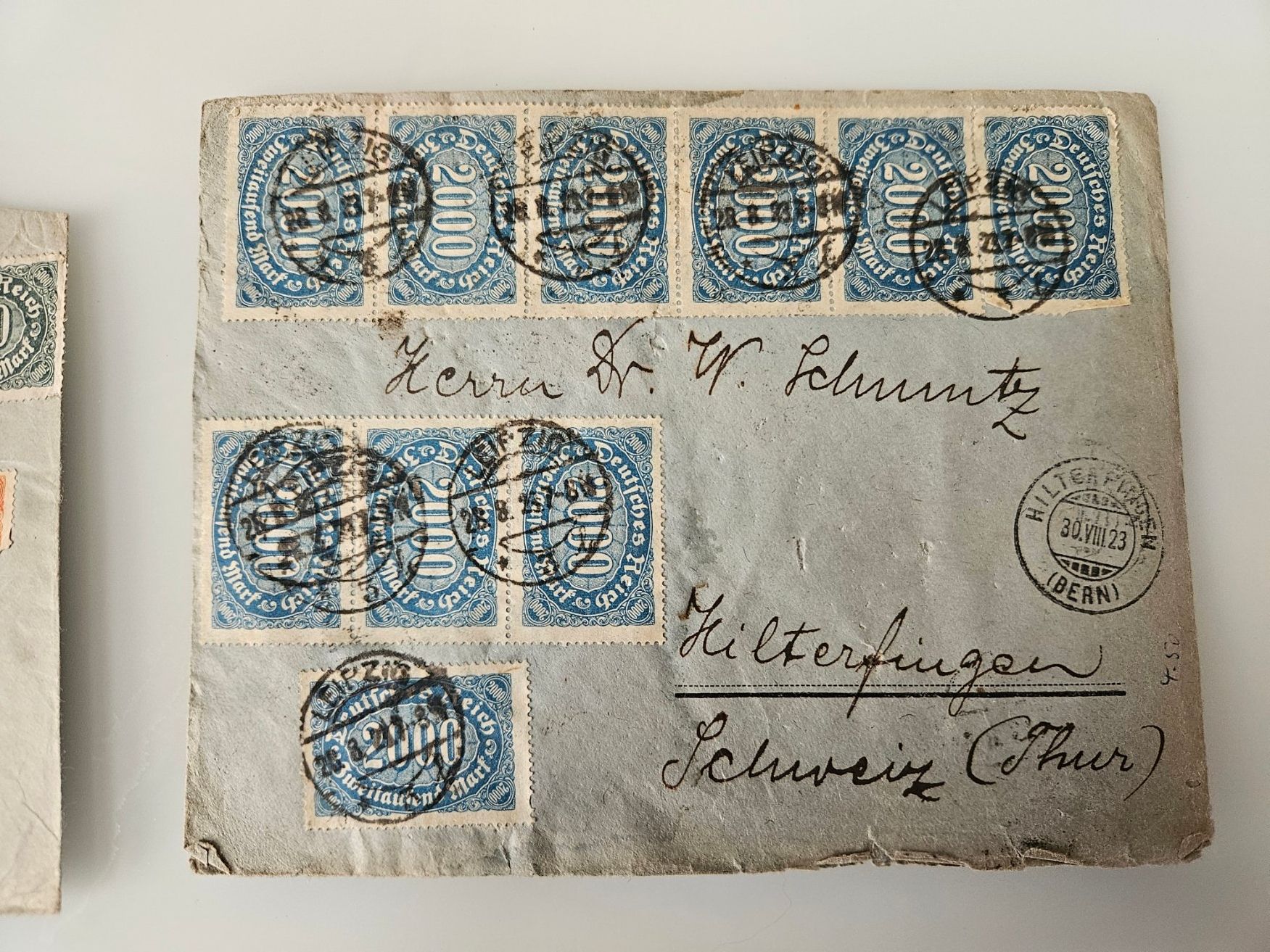 Alle Briefmarken: 2 Inflations Briefe 30.8.1923 – Gebraucht aus Buttikon SZ von Marcelr