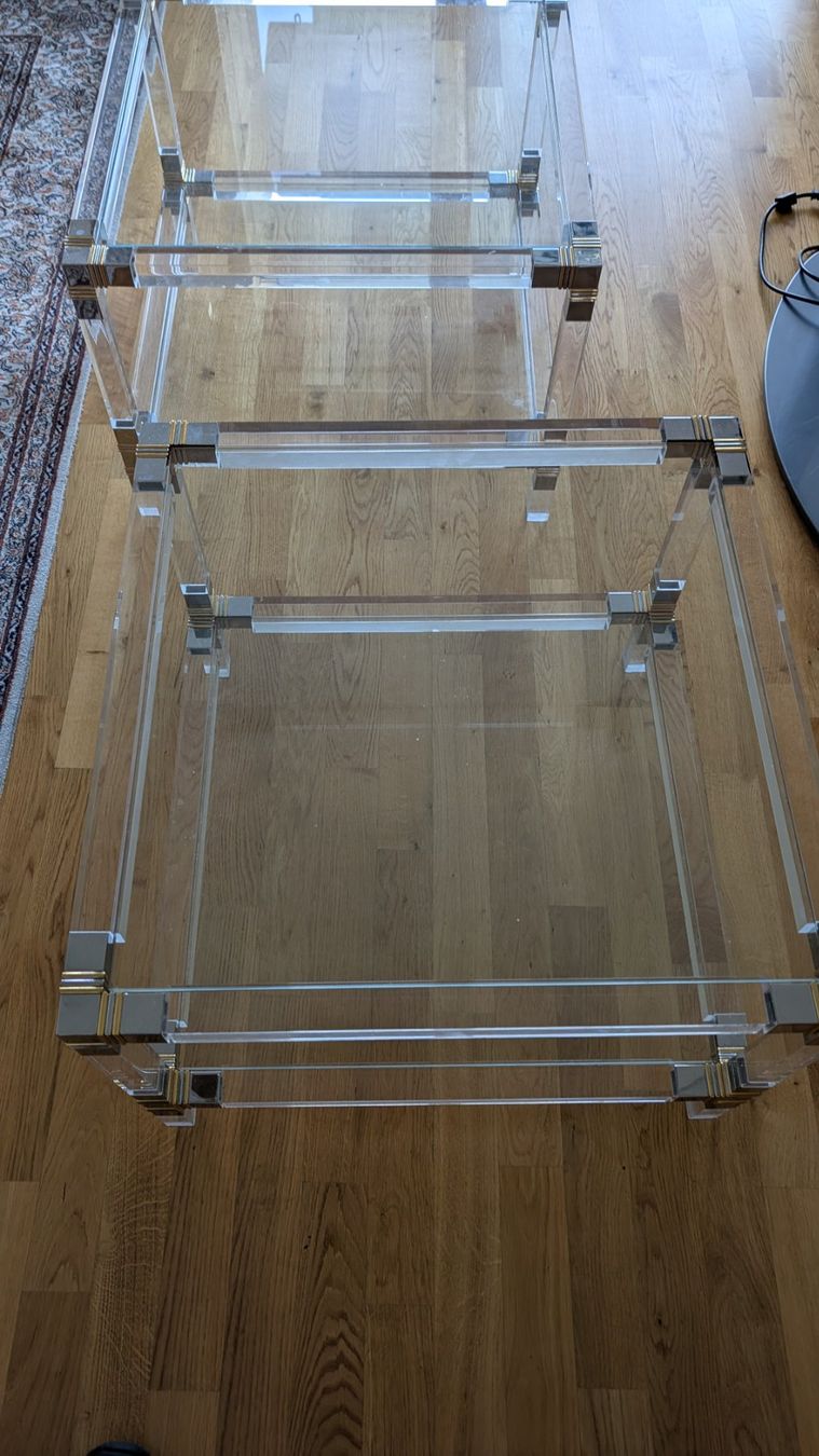 Tables: Zwei Kunstglastische mit Glasplatten – D'occasion à Ittigen par stoney63 1