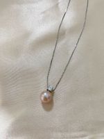 9.5 mm Perlen Anhänger Halskette/Echte